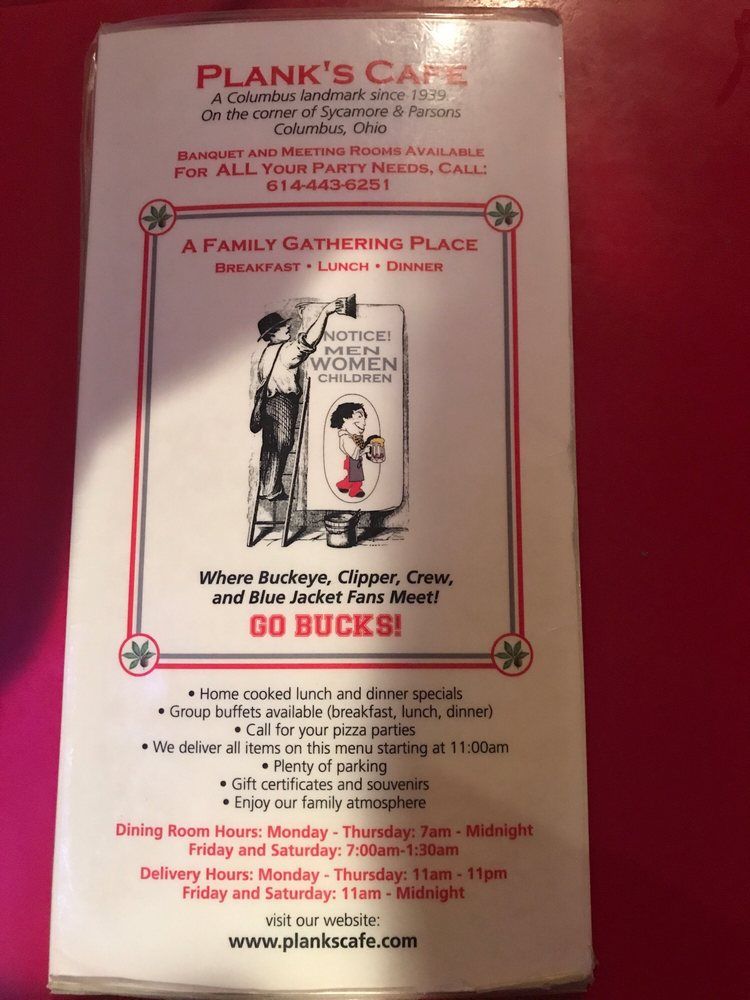 Pizzeria Poster — Columbus, OH — Plank's Cafe & Pizzeria