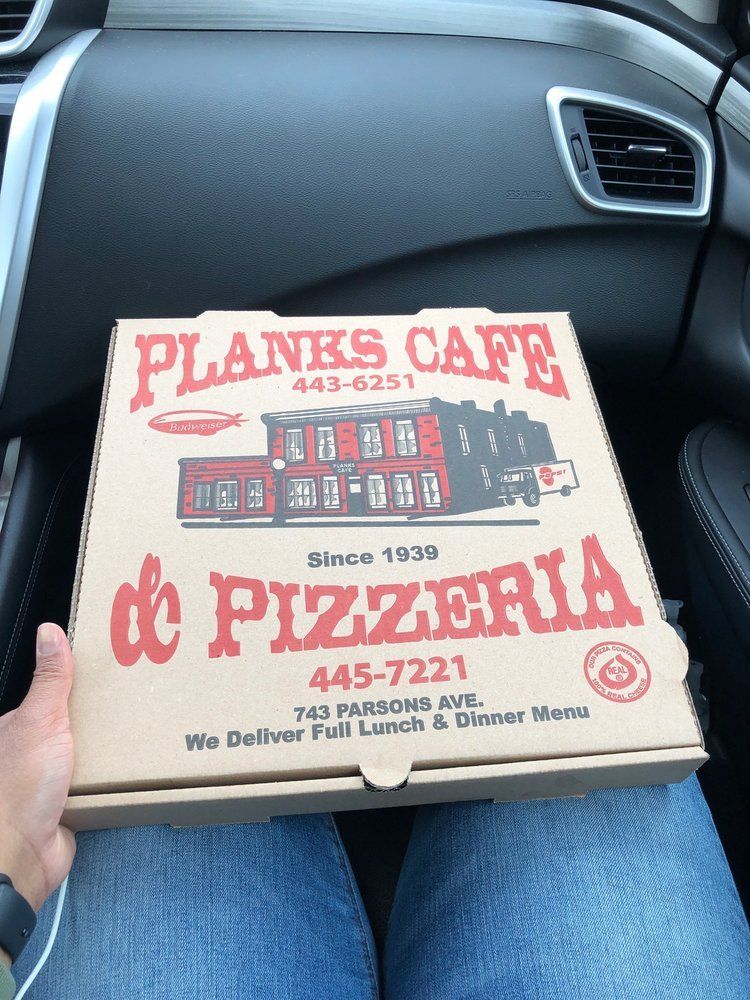 Pizza Box — Columbus, OH — Plank's Cafe & Pizzeria