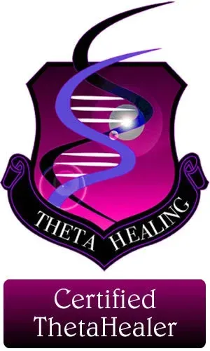 Purple ThetaHealing logo with spiral design and “Certified ThetaHealer” text below