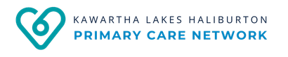 A logo for the kawartha lakes haliburton primary care network
