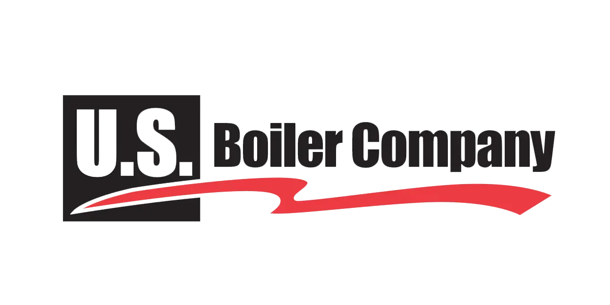 The logo for u.s. boiler company is black and red.