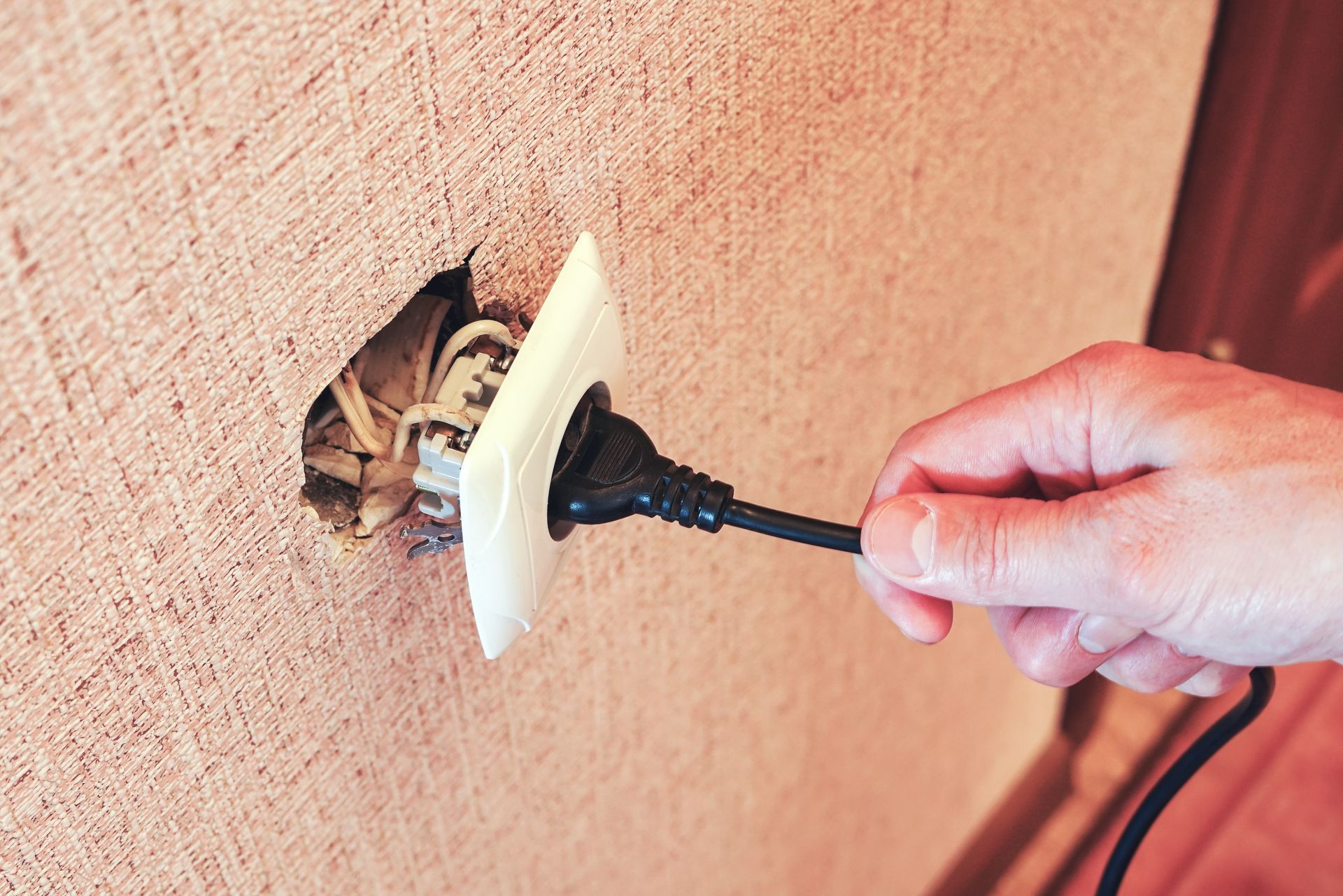 Electrical components: wires, multimeter, connectors, on wiring diagram.