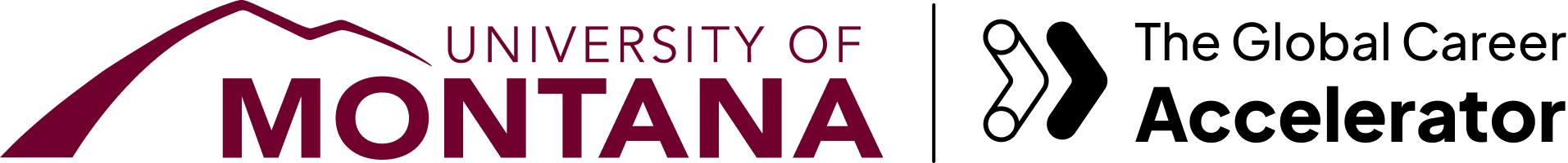 University of Montana logo with The Global Career Accelerator