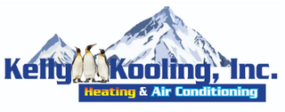 A logo for kelly cooling inc. heating and air conditioning