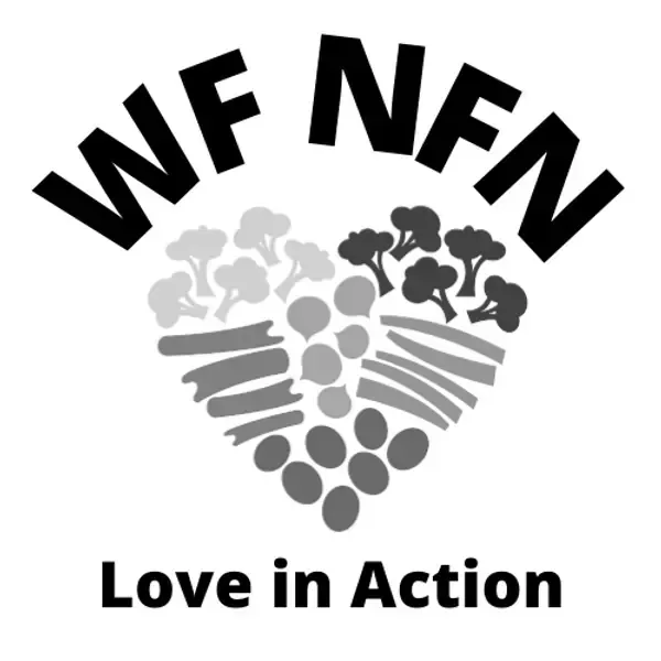 WF NFN logo: Heart-shaped arrangement of vegetables. 