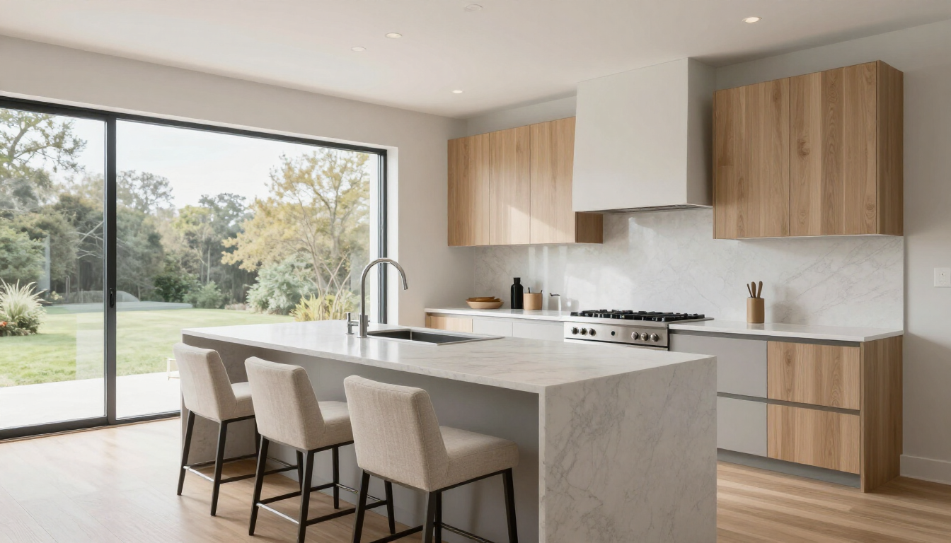 Modern kitchen remodel in Hamilton County featuring minimalist design