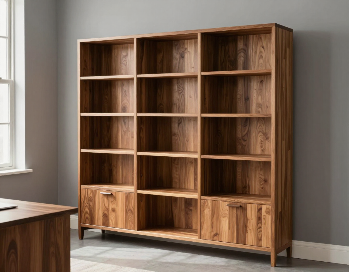 Custom built-in shelving for a shared home office