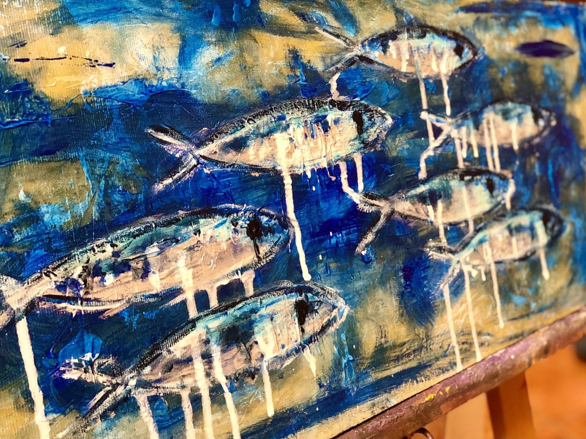 quadro pesci nel mare