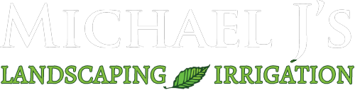 A logo for michael j 's landscaping and irrigation