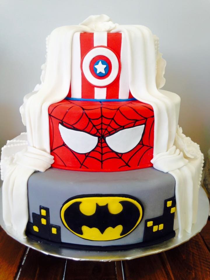 Wedding Cake With Superhero Designs — Beverly, MA — Flour(ish) Bake Shoppe