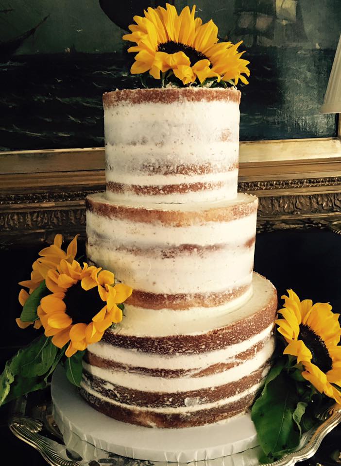 Wedding Cake With Sunflowers — Beverly, MA — Flour(ish) Bake Shoppe