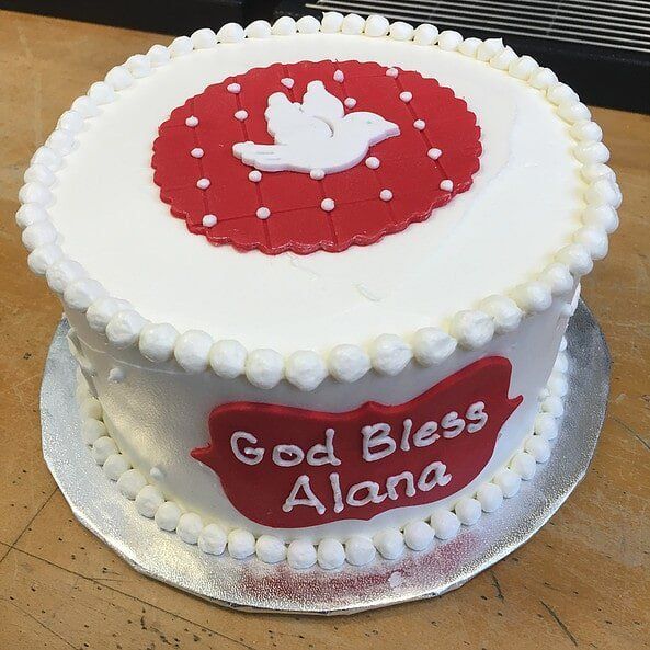 Religious Cake With Dove — Beverly, MA — Flour(ish) Bake Shoppe