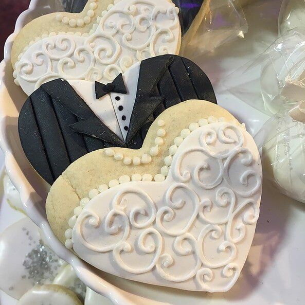 Wedding Heart Shape Cookies — Beverly, MA — Flour(ish) Bake Shoppe