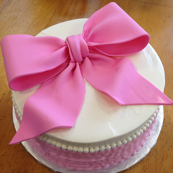 Cake With Pink Bow — Beverly, MA — Flour(ish) Bake Shoppe