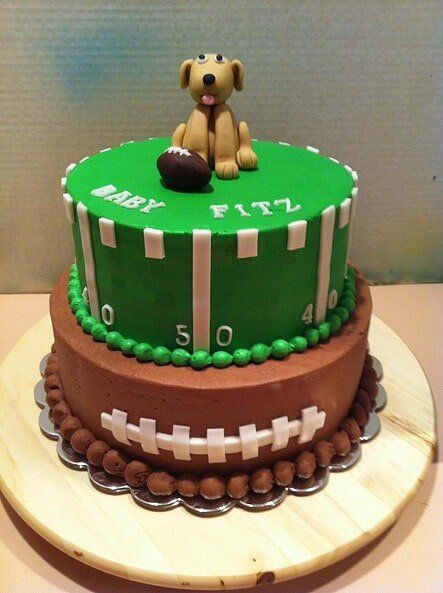 Football Themed Cake — Beverly, MA — Flour(ish) Bake Shoppe