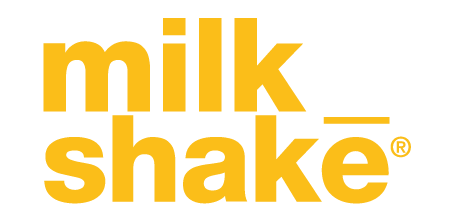A yellow milkshake logo on a white background