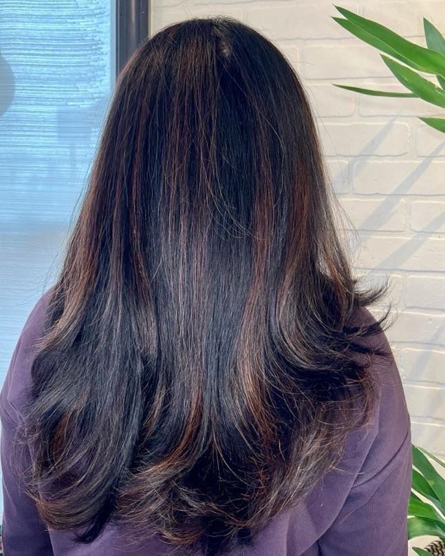 caramel highlights on brown hair