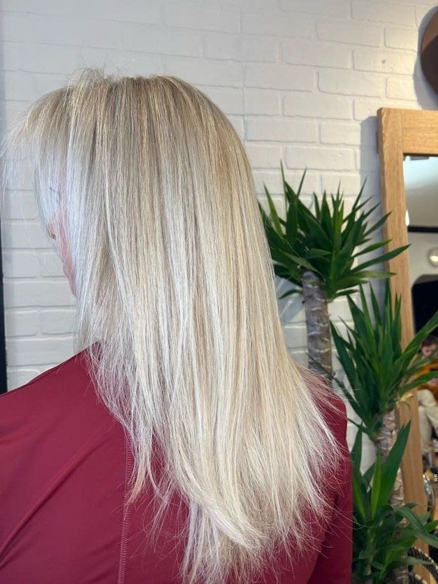 Icy blonde platinum highlights
