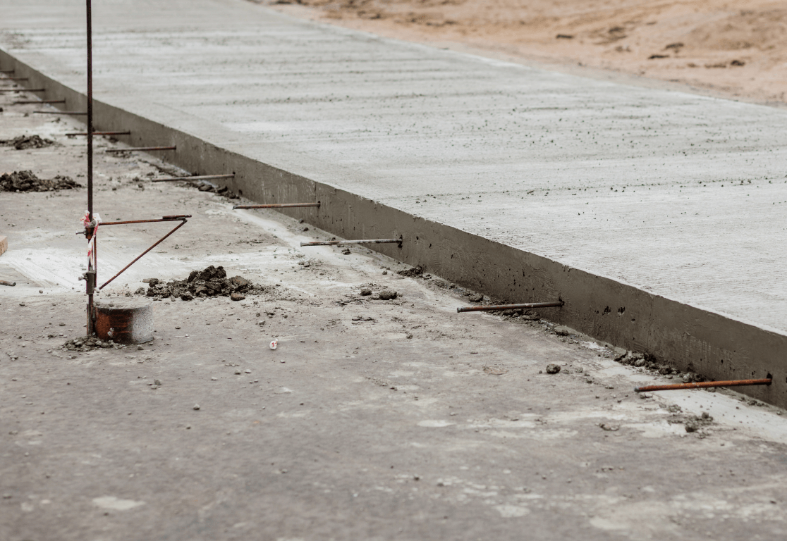 sidewalk concrete pouring