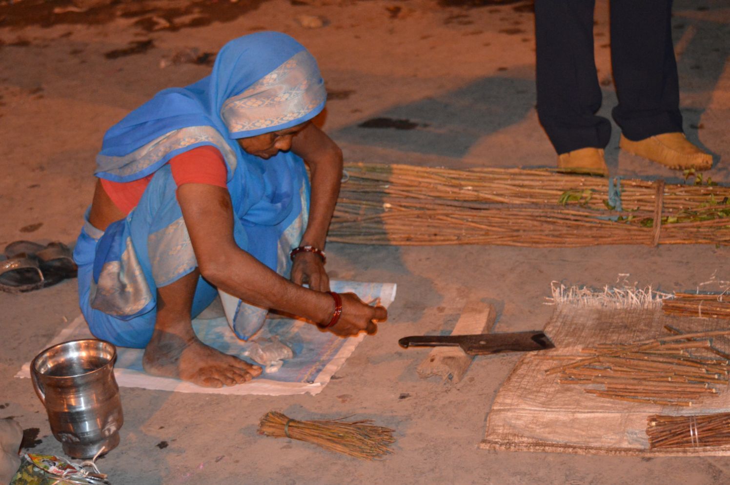 Varanasi selling twigs of the NEEM tree which they use to clean their teeth.