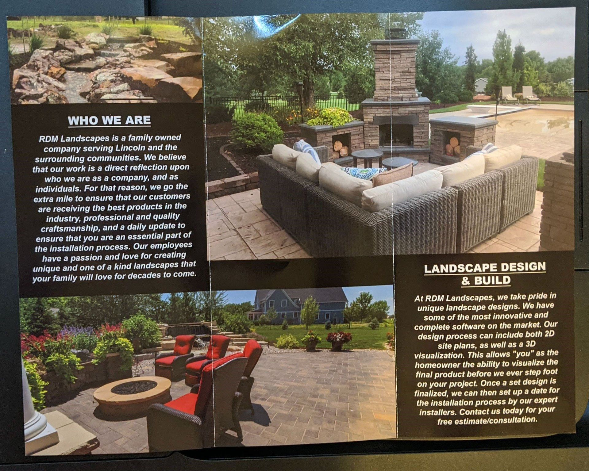 A picture of a landscape design and build brochure