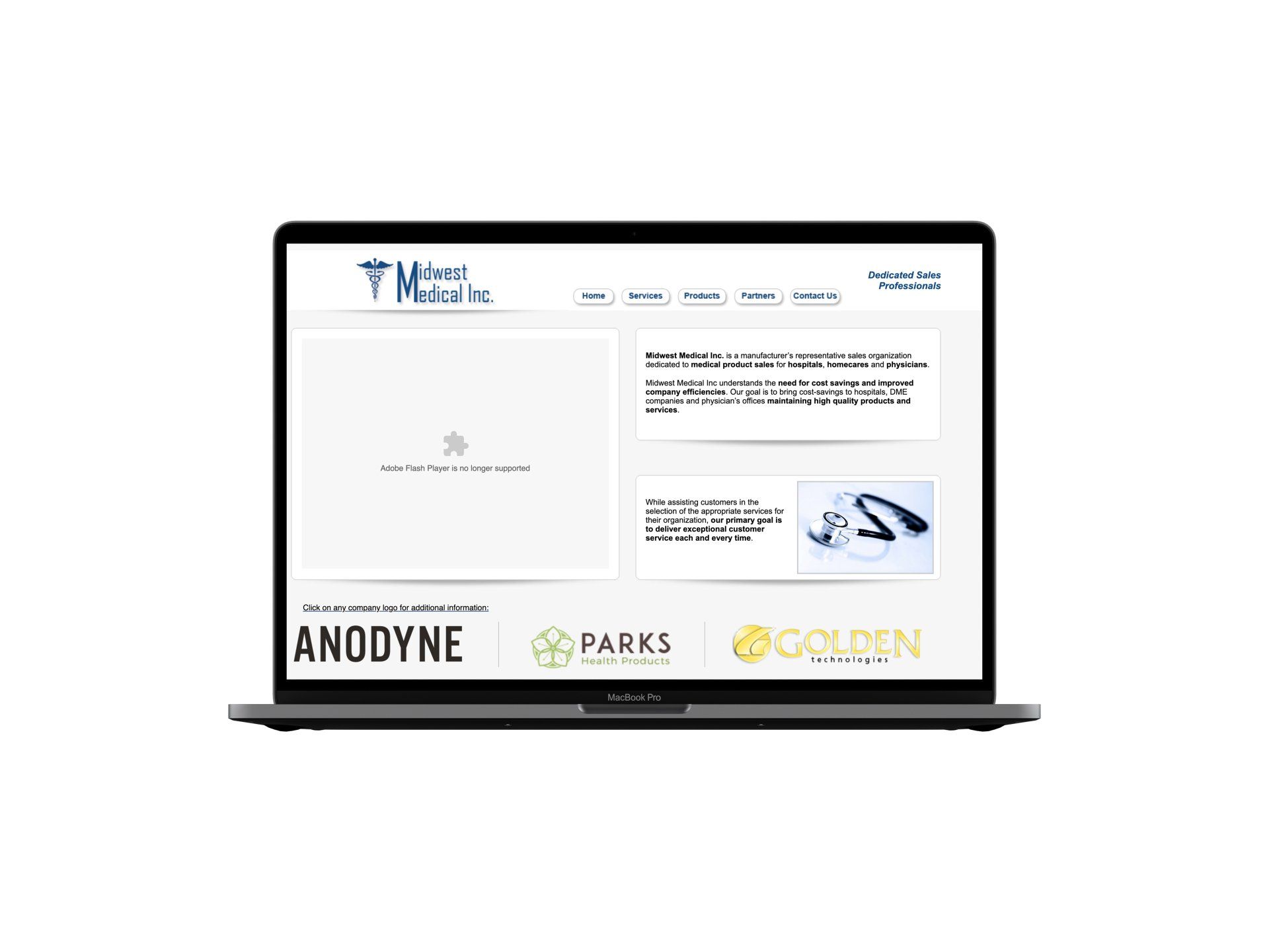 A laptop computer with a website on the screen.