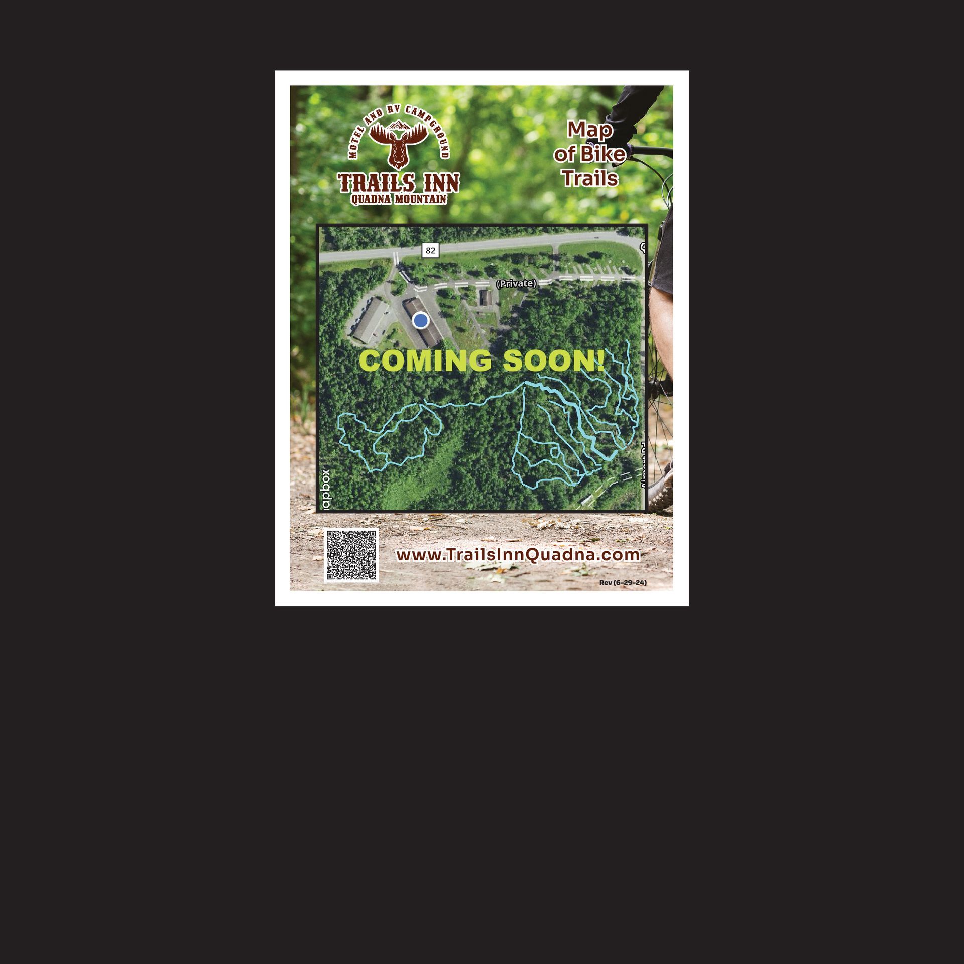 An image of the Bike Trails Map around Trails Inn Quadna Mountain Motel & RV Campground.