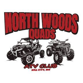 The black and red North Woods Quads ATV Club logo for Hill City, MN. The black and red North Woods Quads ATV Club logo for Hill City, MN.