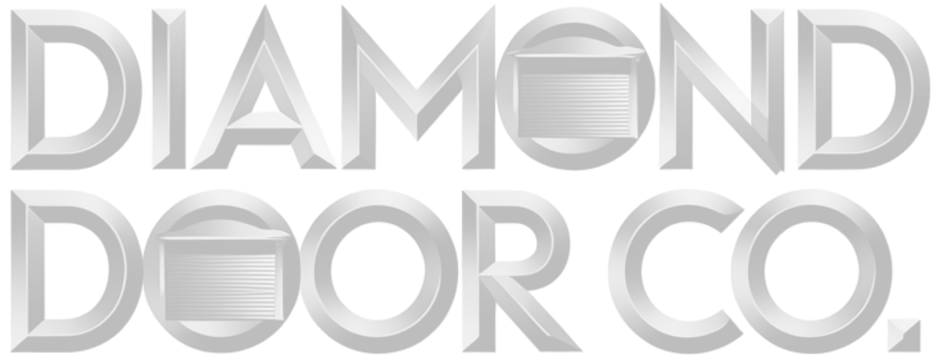 Silver “Diamond Door Co.” logo with stylized text and a geometric diamond icon