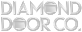 Silver “Diamond Door Co.” logo with stylized text and a geometric diamond icon