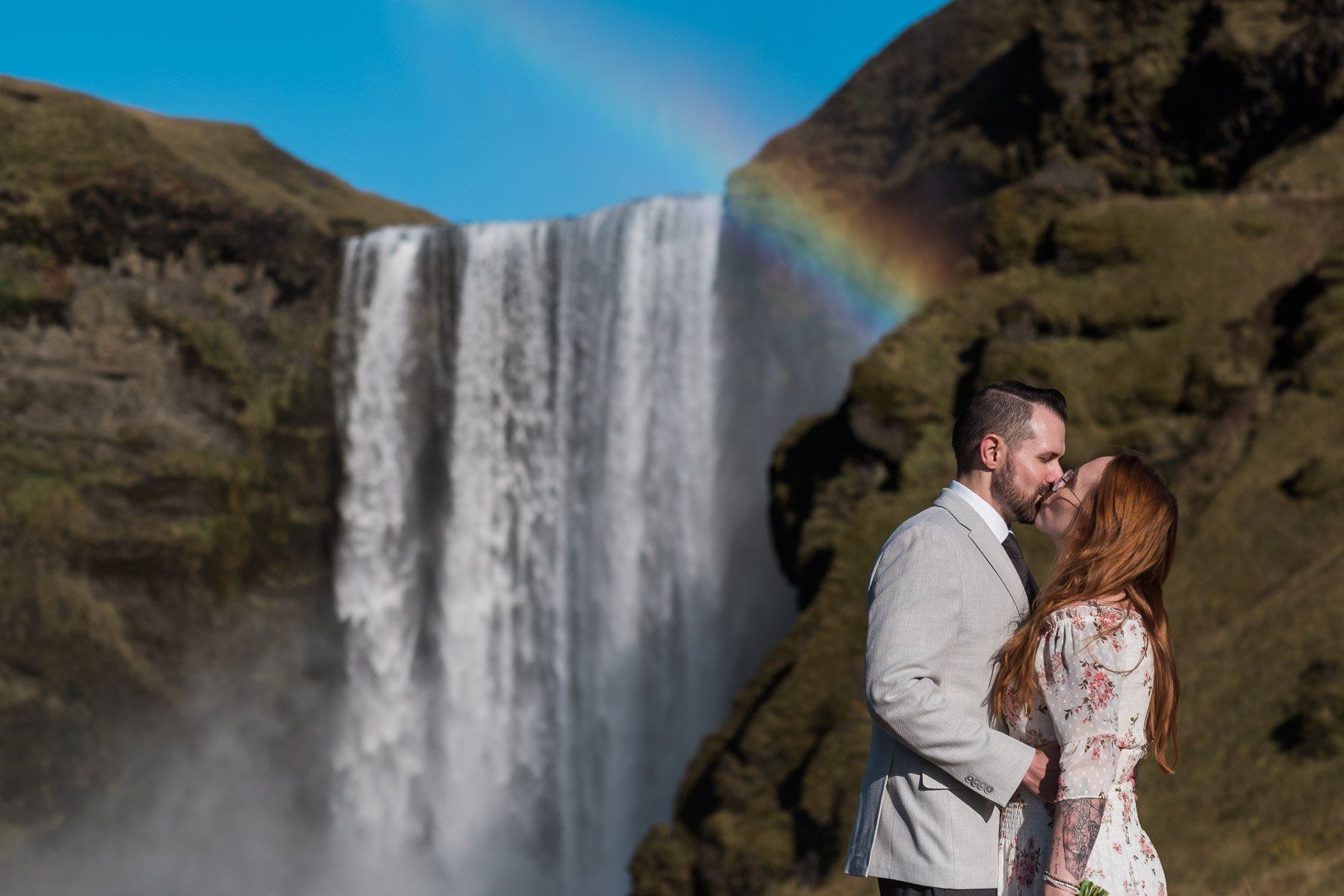 Getting married at Skogafoss in Iceland