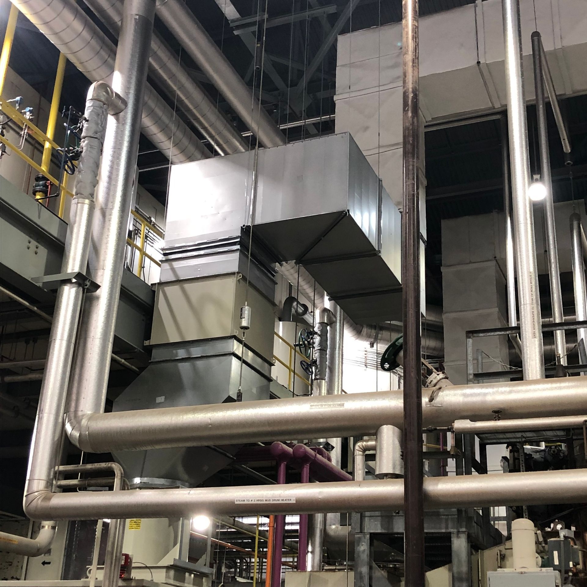 Industrial Ductwork in a Manufacturing Plant. Call Hulett to Install Custom Ductwork in Missouri.