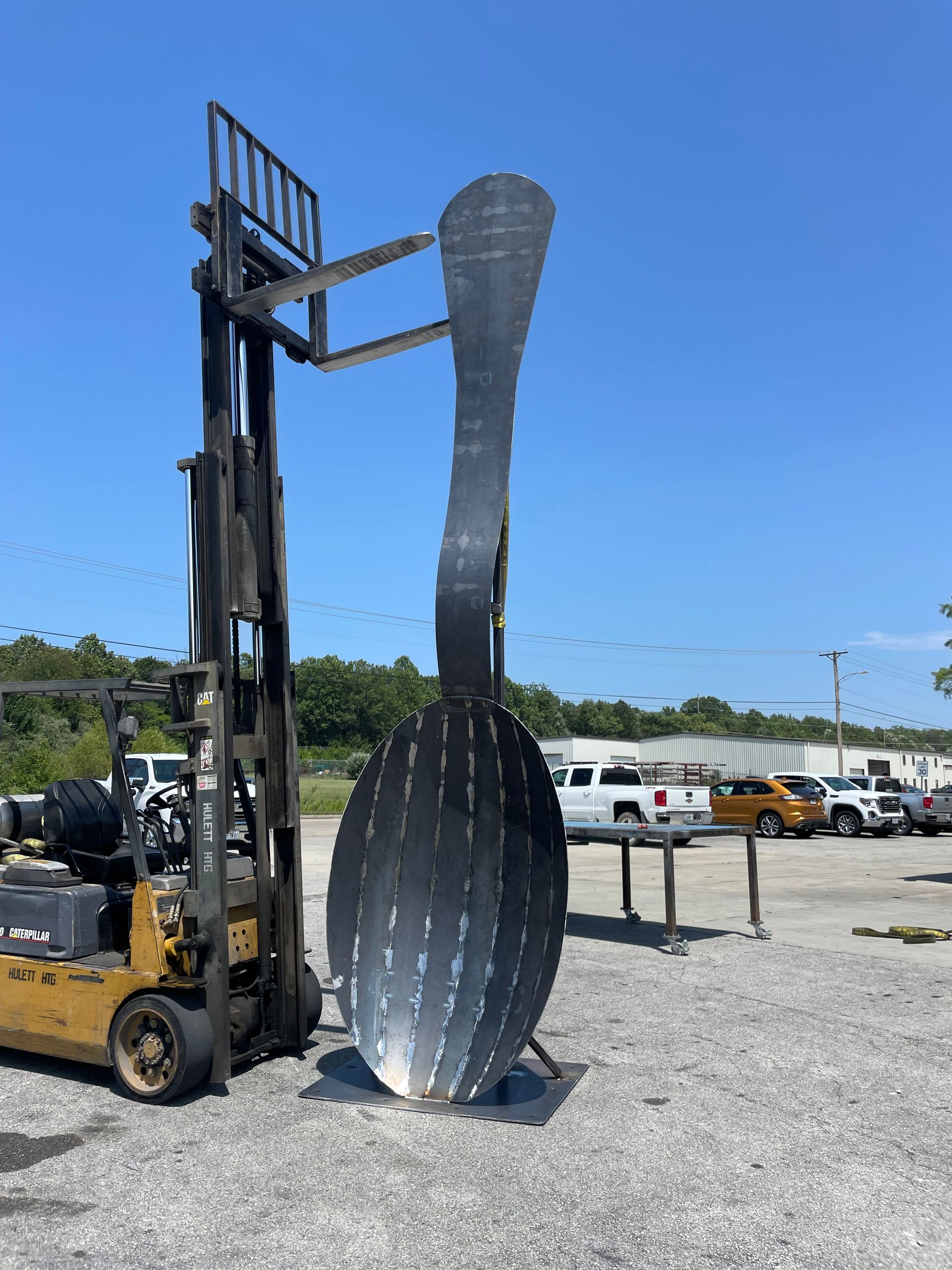 Custom Metal Fabrication of a Giant Spoon. Made by Hulett Heating & Air Conditioning Company in MO.