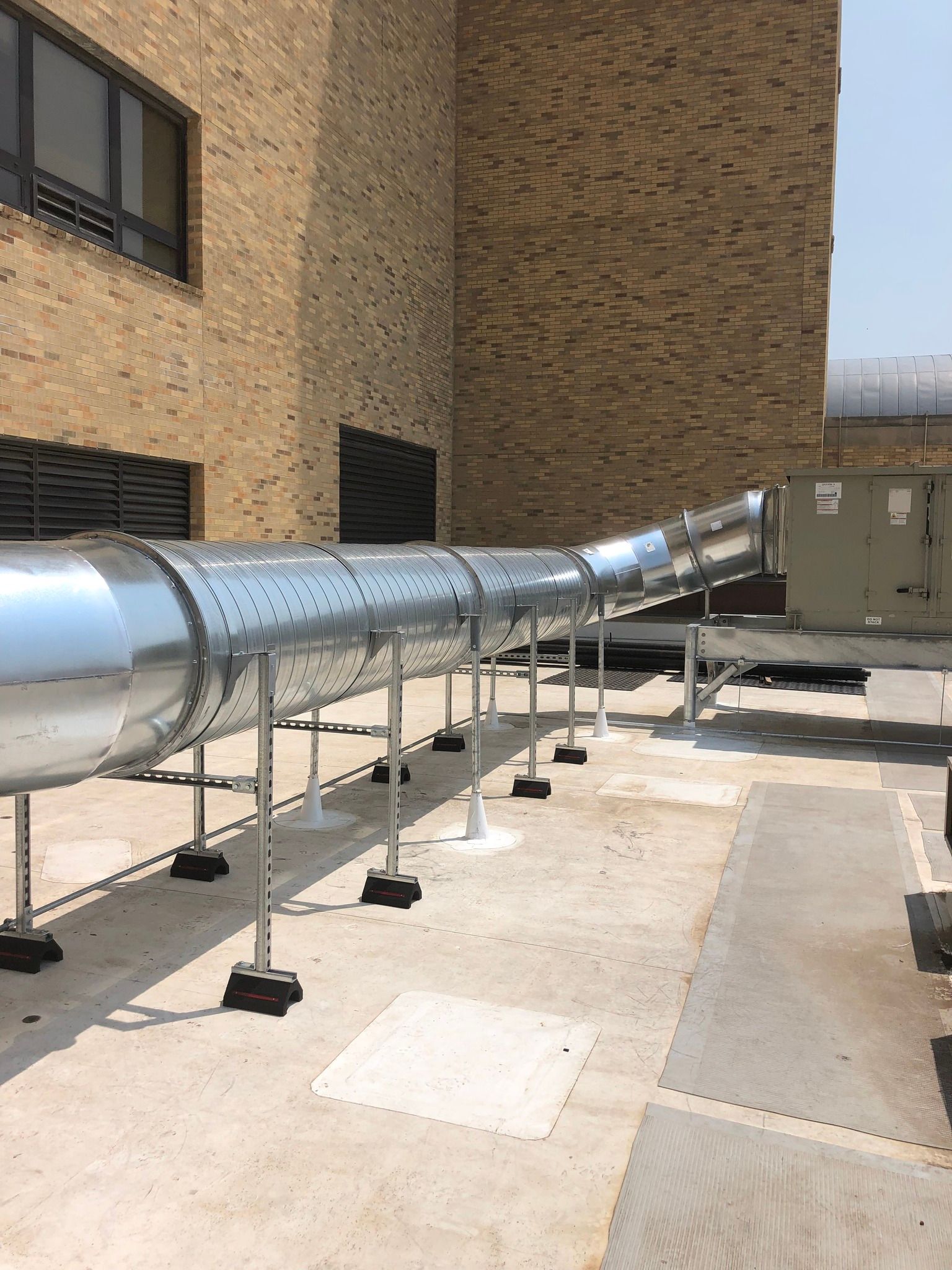 A Long Line of Ductwork at the Univeristy of Missouri Hospital.