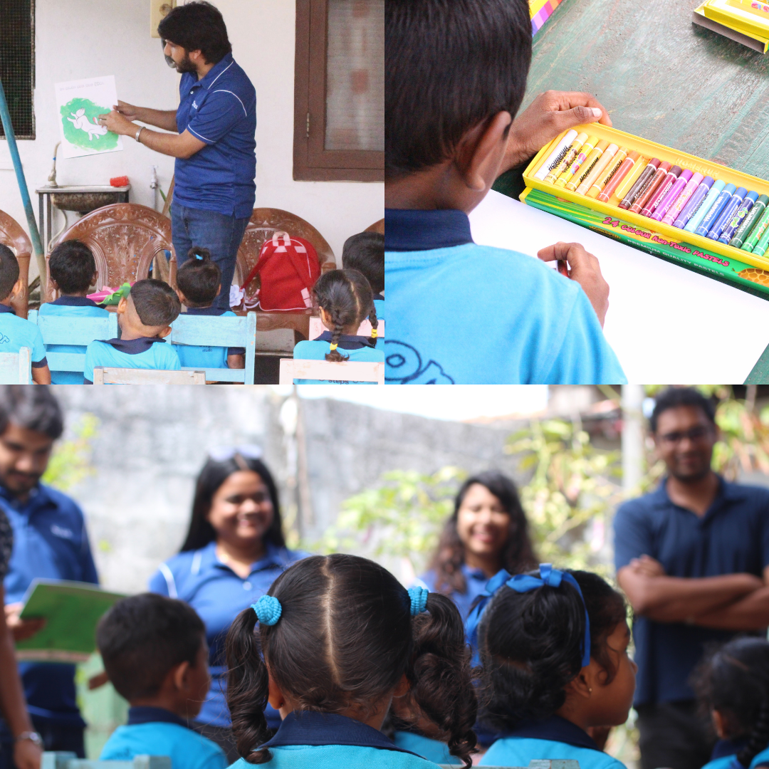 Colleagues in Colombo gather for a day working with children. 