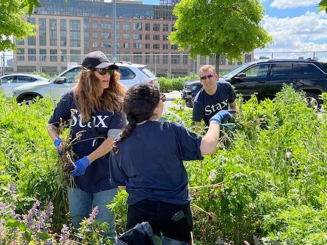 New York Staxers at Hunters Point Park for a summer volunteering event.