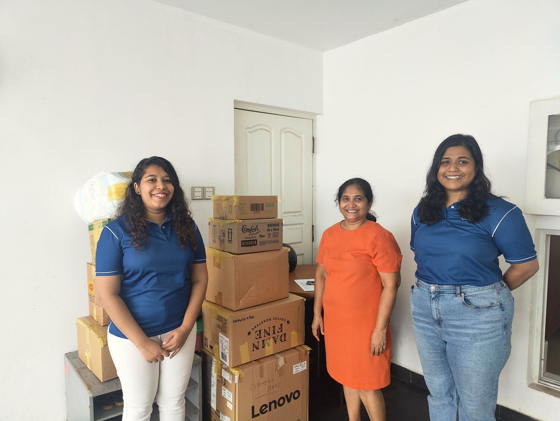 Colleagues in Stax's Colombo office at the Women's Shelter Donation Drive