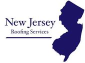 A logo for New Jersey Roofing Service with a map of new jersey