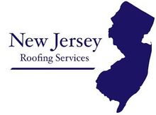 A logo for New Jersey Roofing Service with a map of new jersey