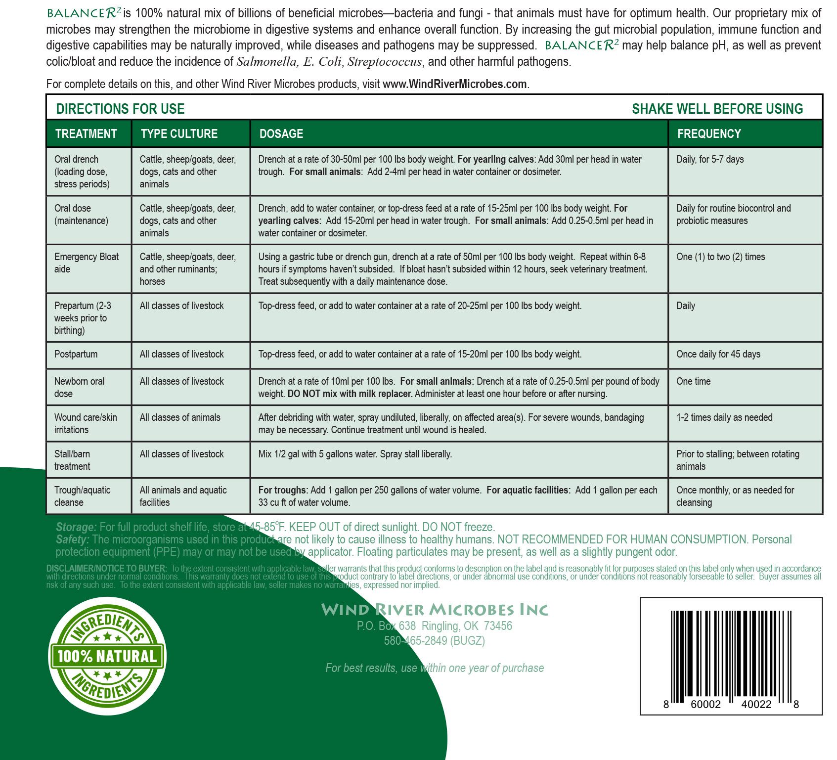 soilcare back label