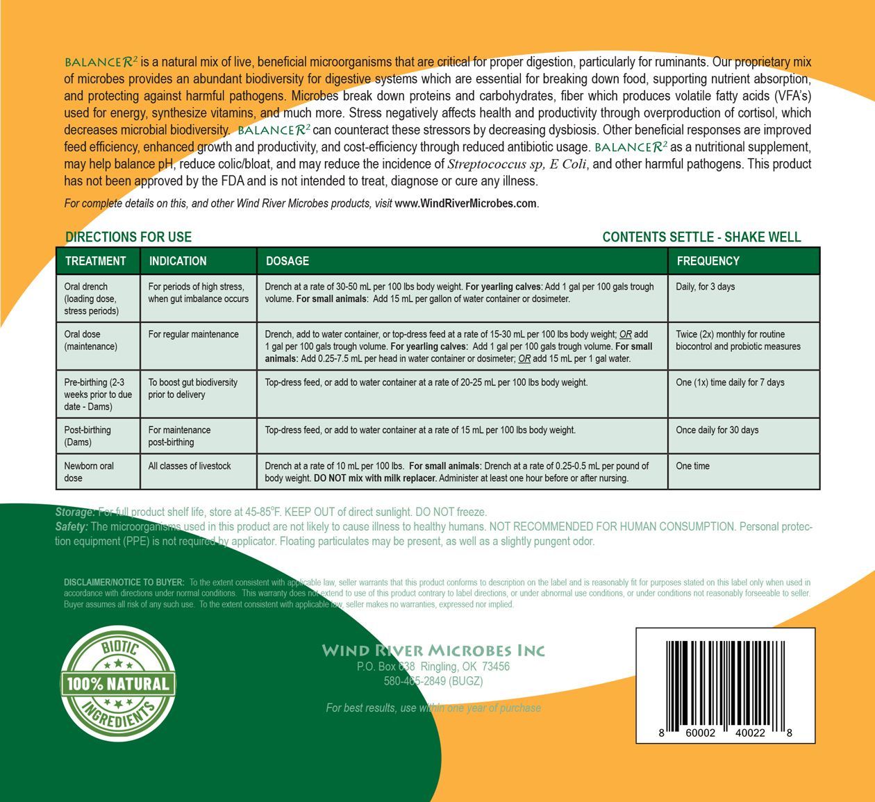soilcare back label