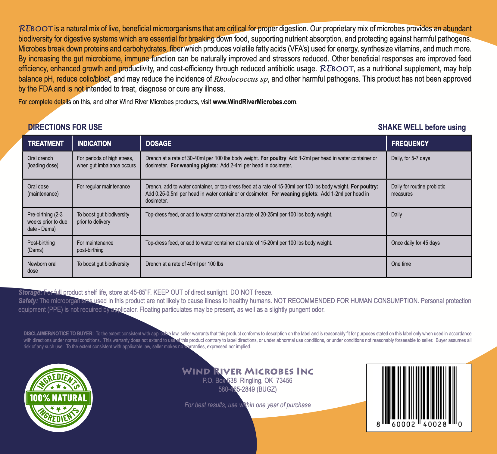 soilcare back label