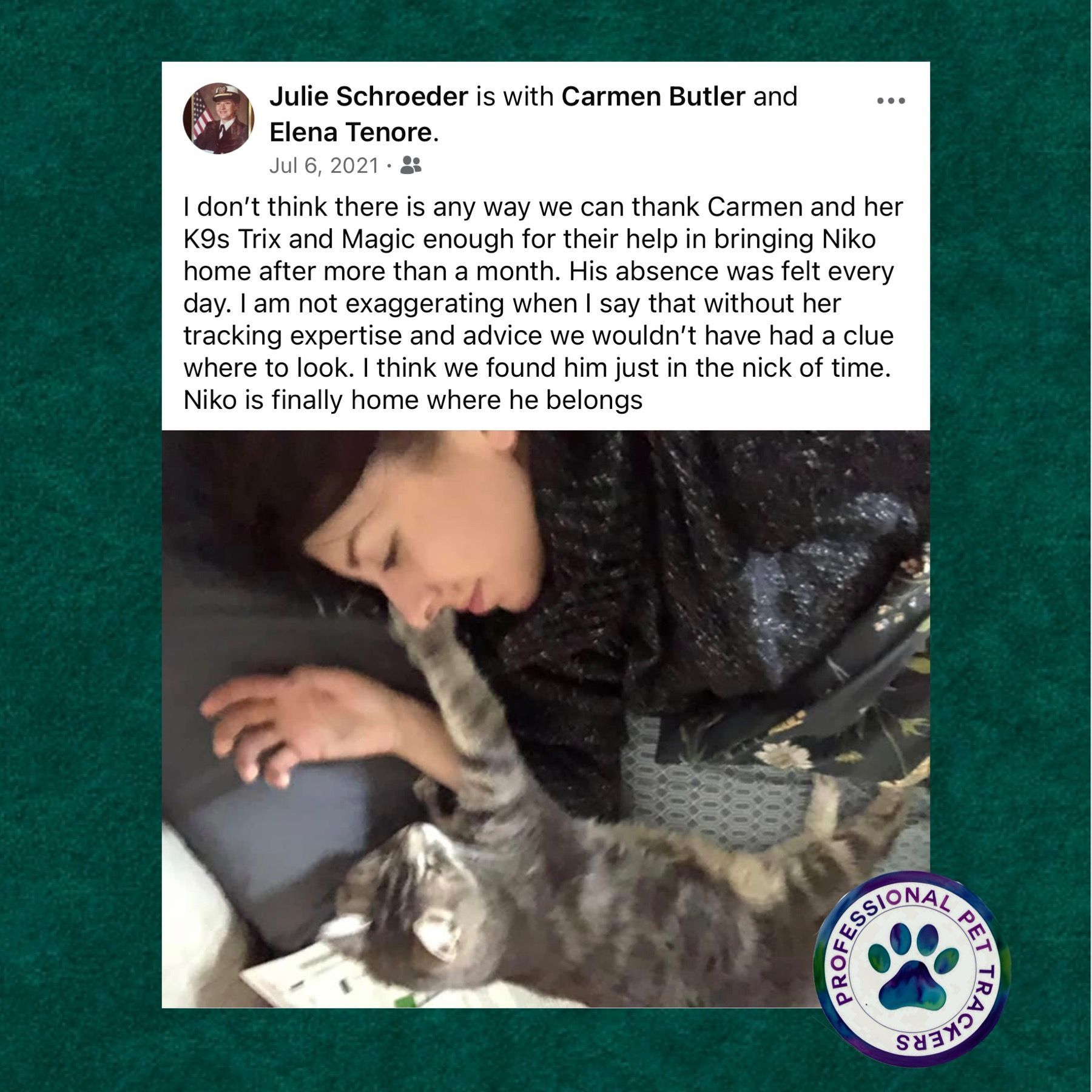 Review Thirteen — Stephens City, VA — Professional Pet Trackers