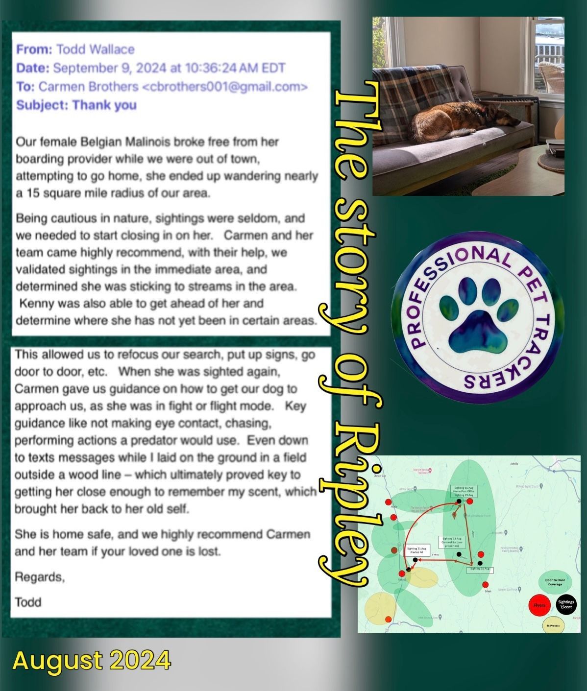 Review Thirteen — Stephens City, VA — Professional Pet Trackers