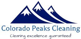 The logo for colorado peaks cleaning shows three mountains