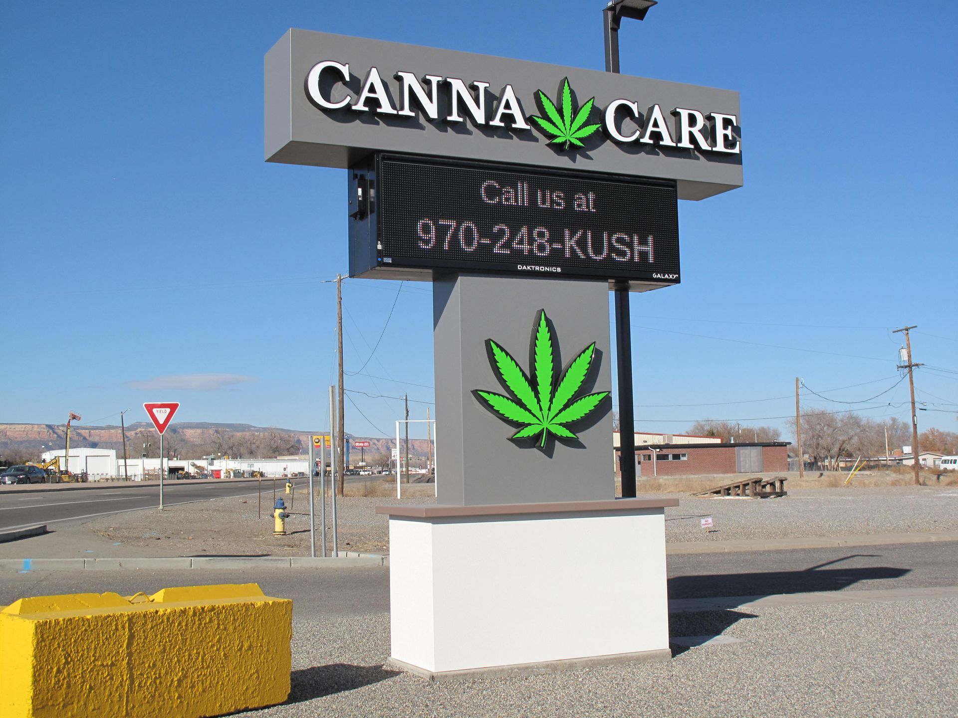 Canna Care Dispensary open now. sign