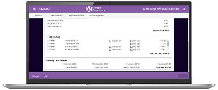 SC Browser payment details