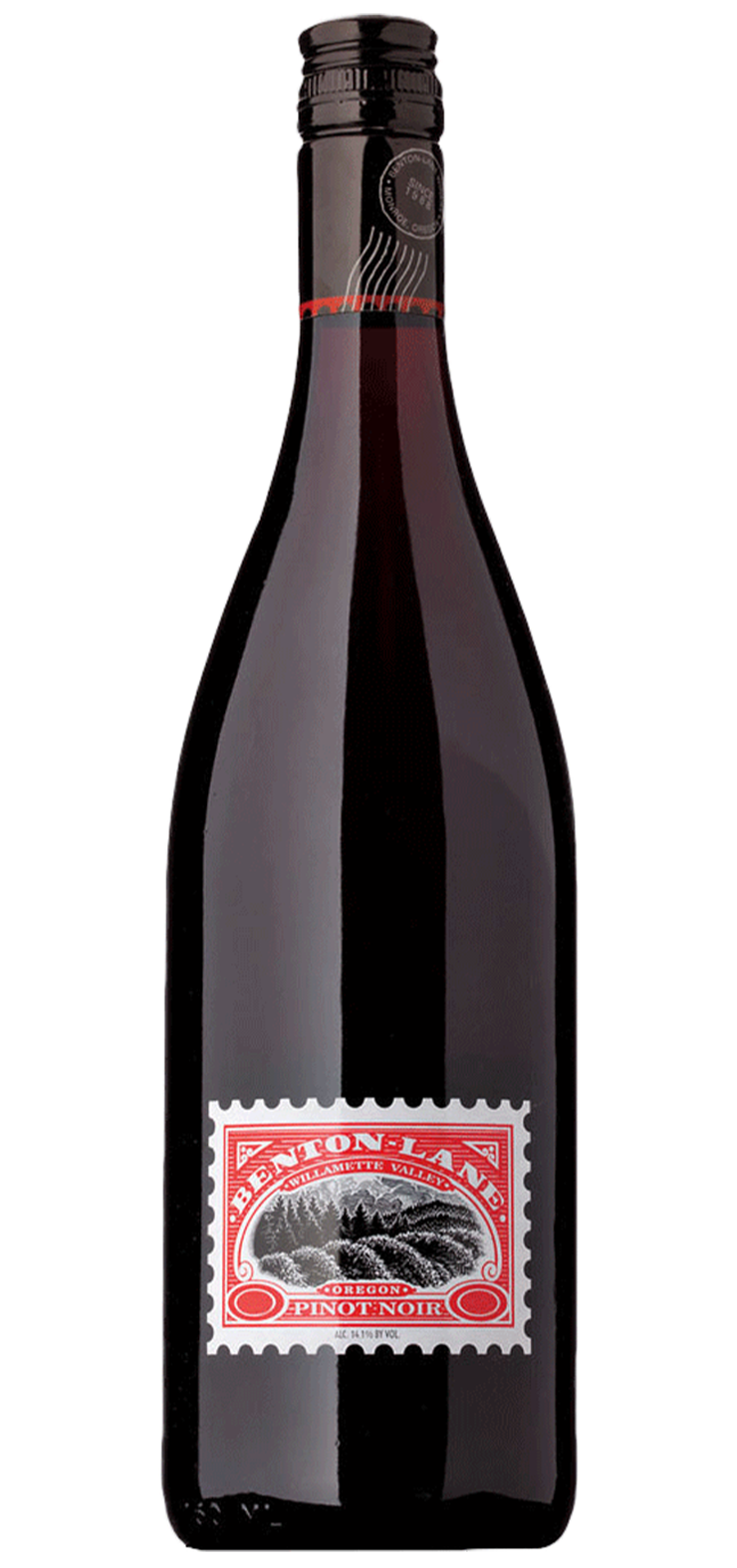 A bottle of sweet red wine with a red label on a white background.