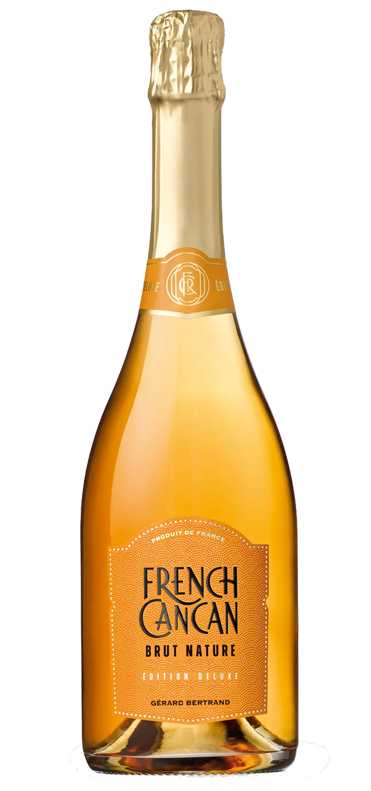 A bottle of red wine with a red cap on a white background.