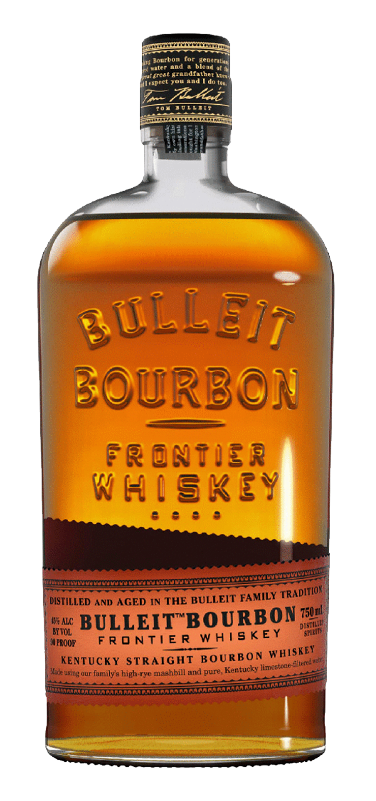 A bottle of basil hayden on a white background